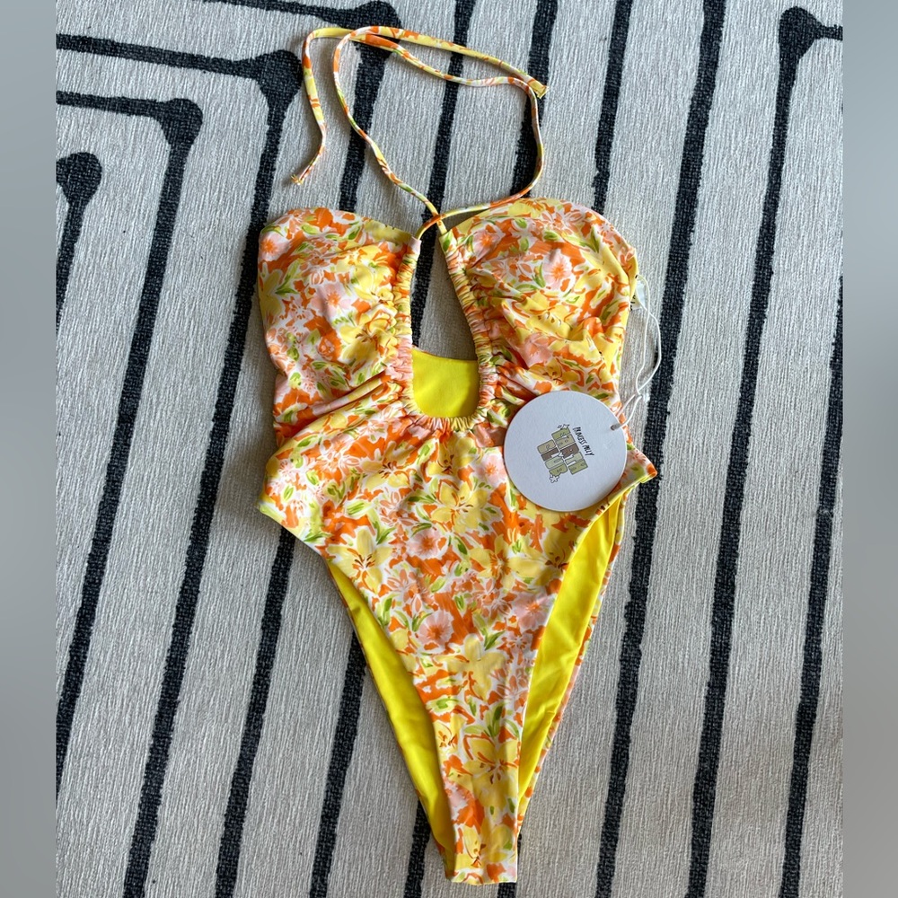 Princess Polly Floral Cutout One-Piece Bathing Suit